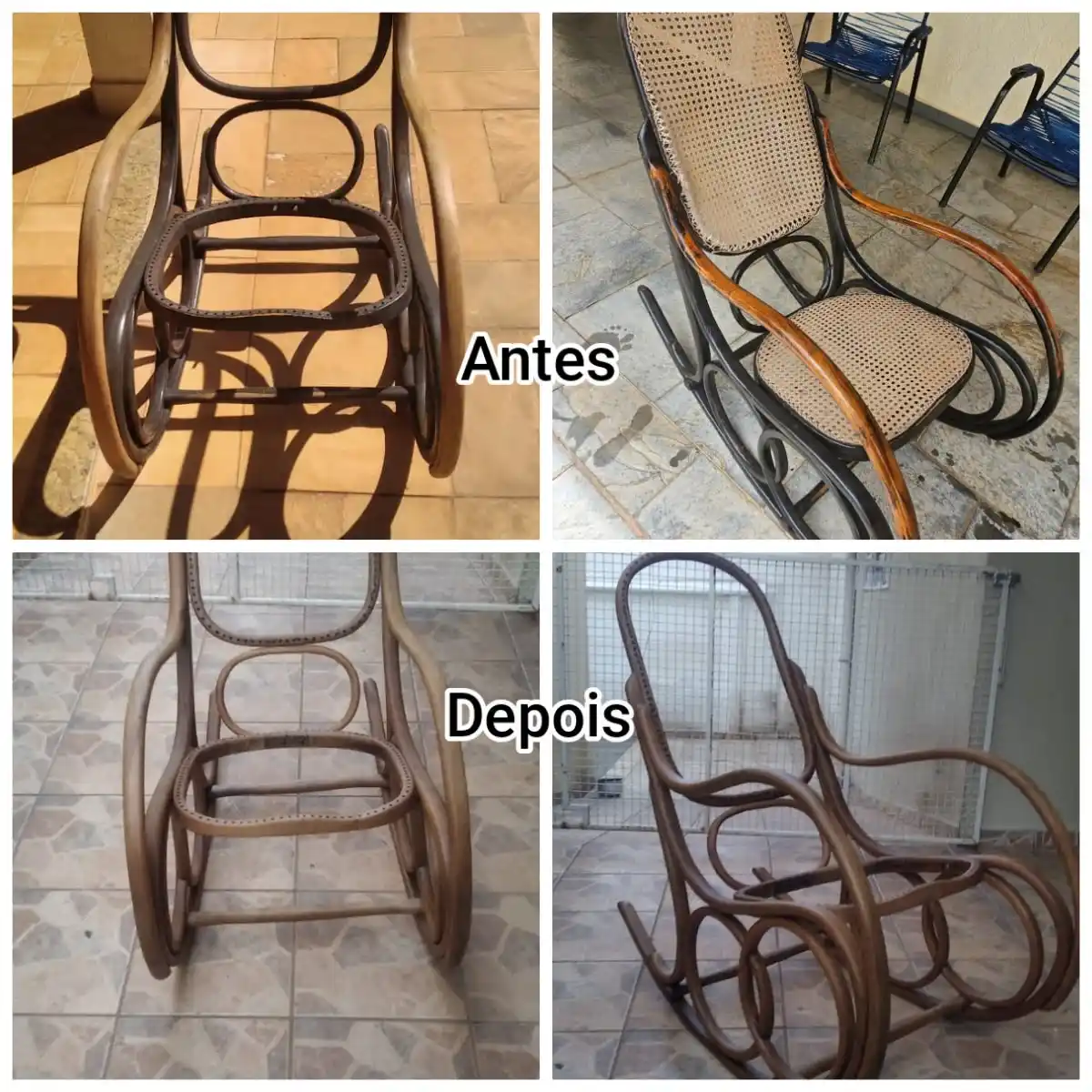 Cadeira de balanço Rústica restaurado por Paulo Violante